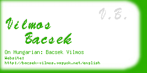 vilmos bacsek business card